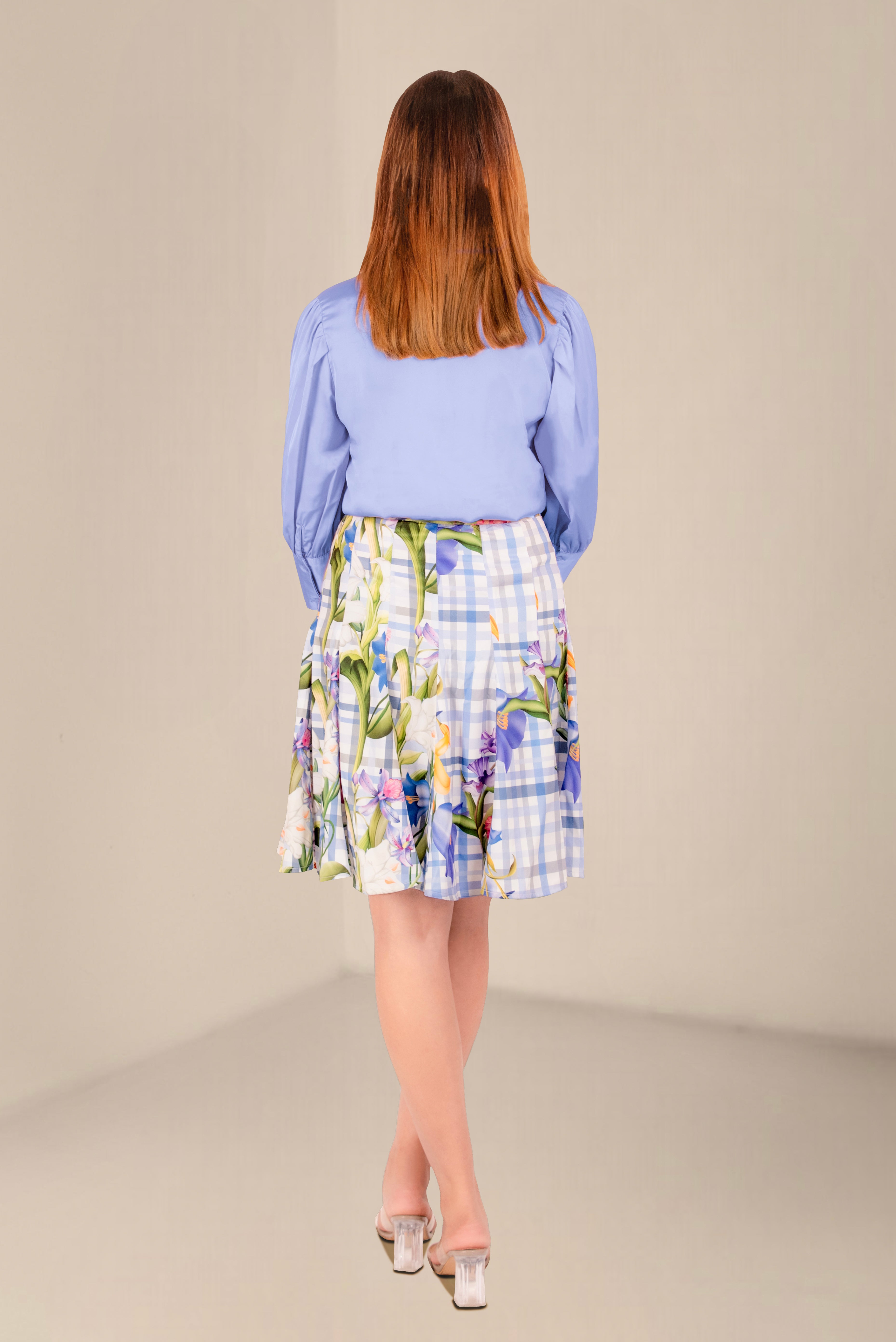 Women Floral Printed Crepe layered skirt